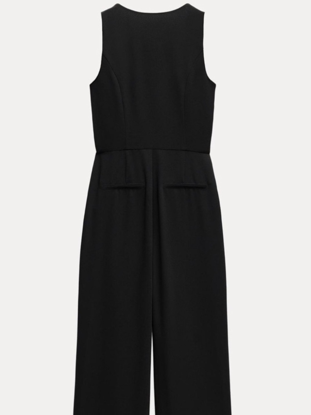 Zara Sleeveless Black Wide-Leg Jumpsuit